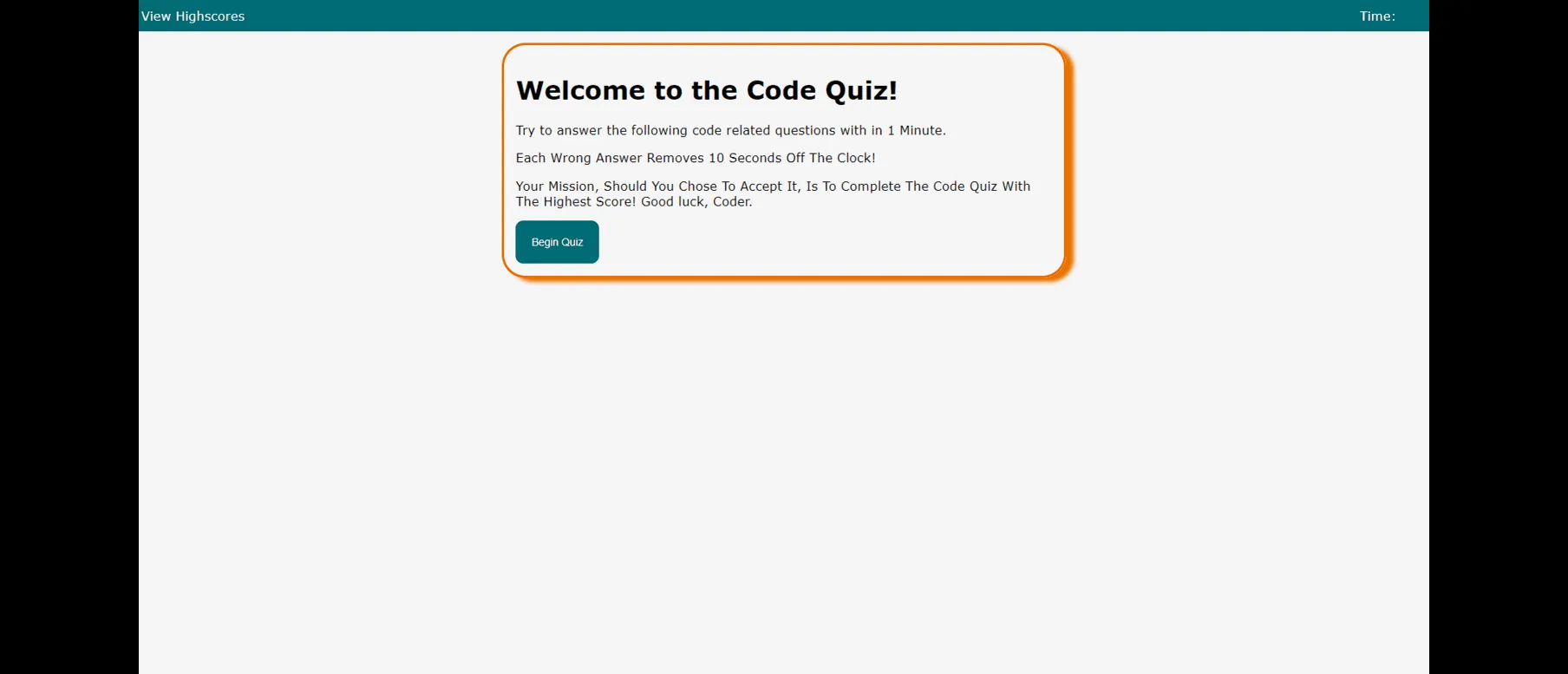 Code Quiz